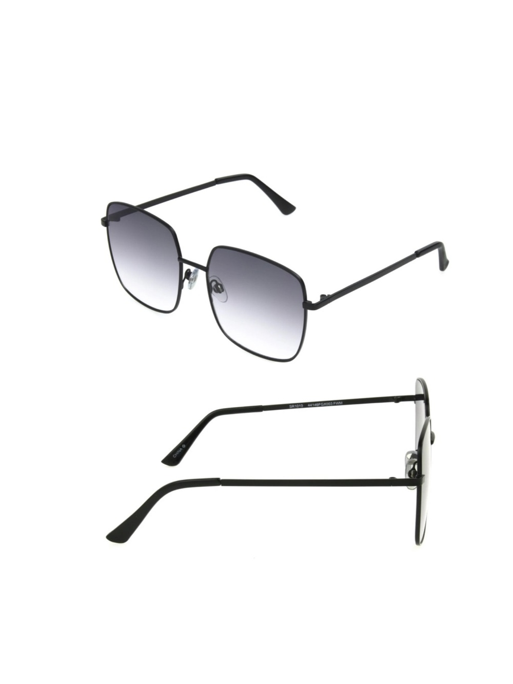 Foster Grant Women's Black Metal Frame Sunglasses with Gradient Gray Lenses